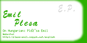 emil plesa business card